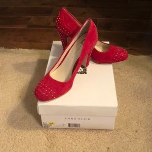 Red studded Anne Klein heels
